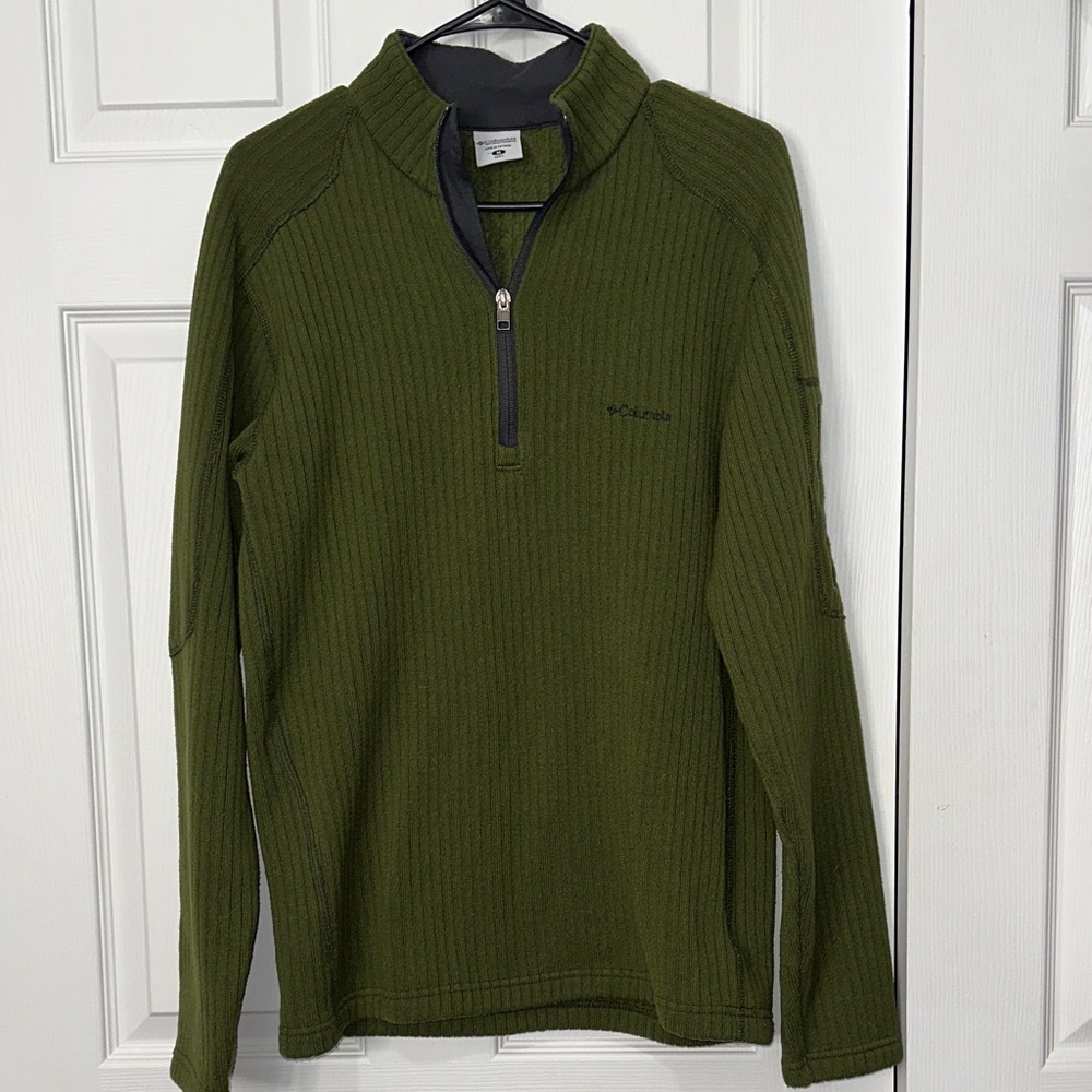 Columbia Men's Green Zip-Up Sweater